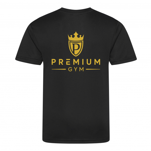 Premium Gym T-shirt Polyester zwart achterkant