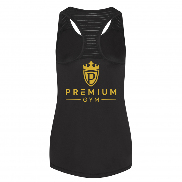 Premium Gym Tanktop Dames zwart achterkant